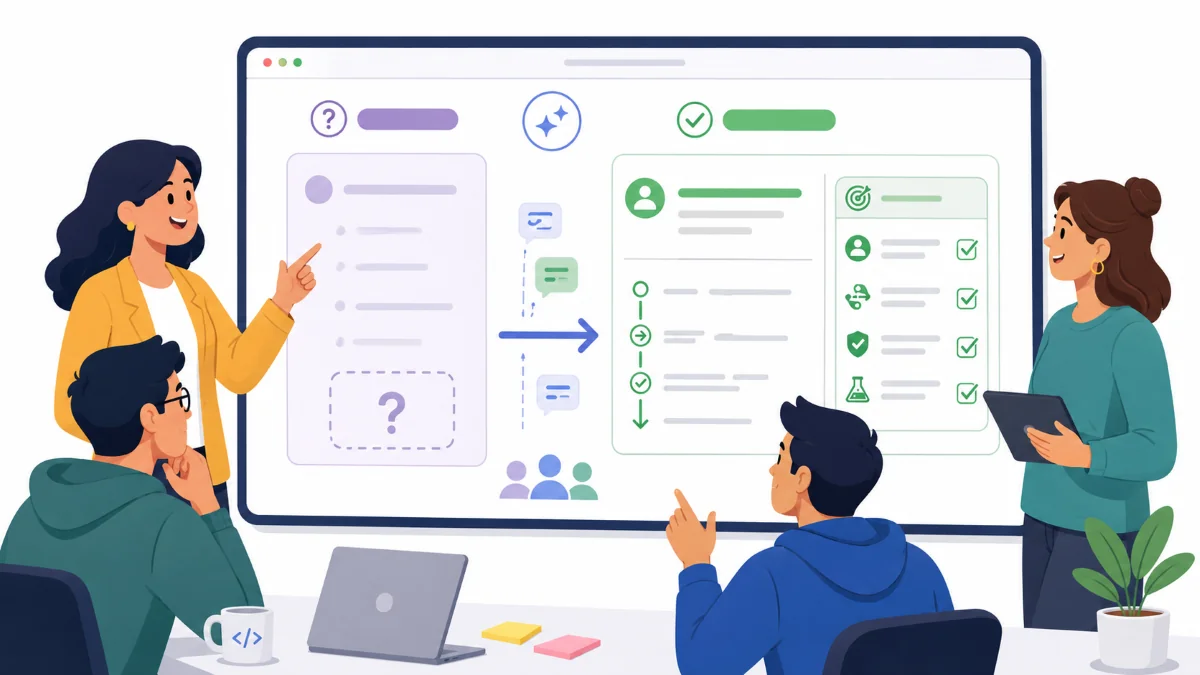 Tim agile memperjelas task yang masih kabur menjadi user story yang jelas